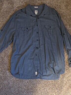Aigle Men's Slate Blue Button-Down Casual Shirt
